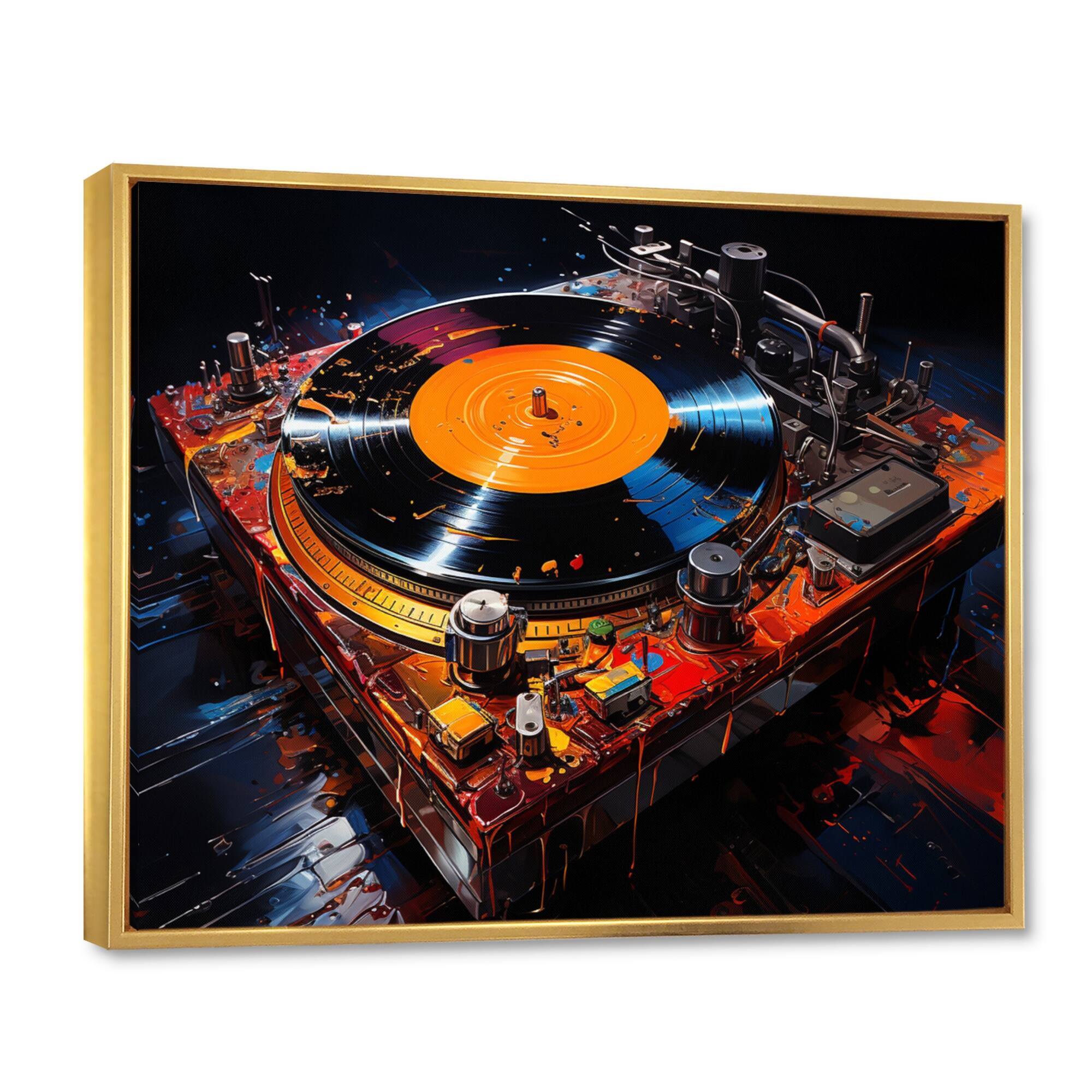 Designart "Vinyl Record Vinyl Serenade II" Vinyl Records Framed Wall